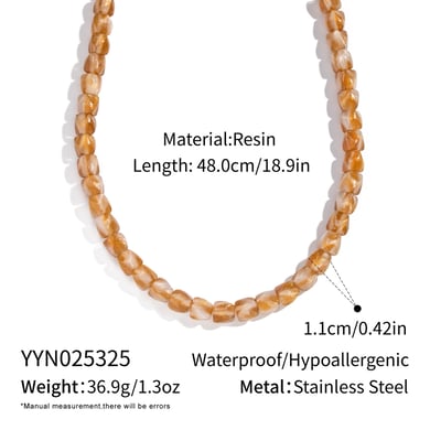 Set di collana con ciondolo a forma di fiore con perline in resina di forma irregolare h5 
