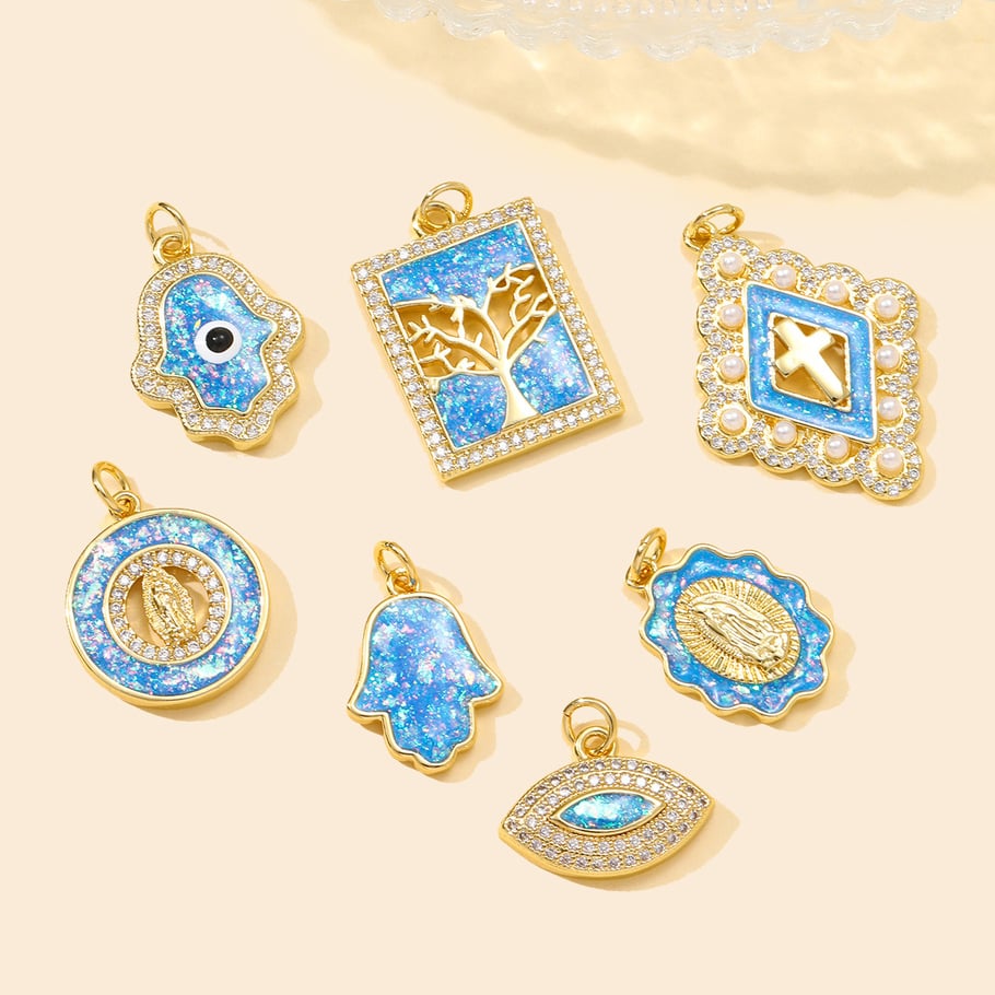 Pendentif luxueux en acier inoxydable couleur or pour femme, motif animal opale, 1 pièce Image4