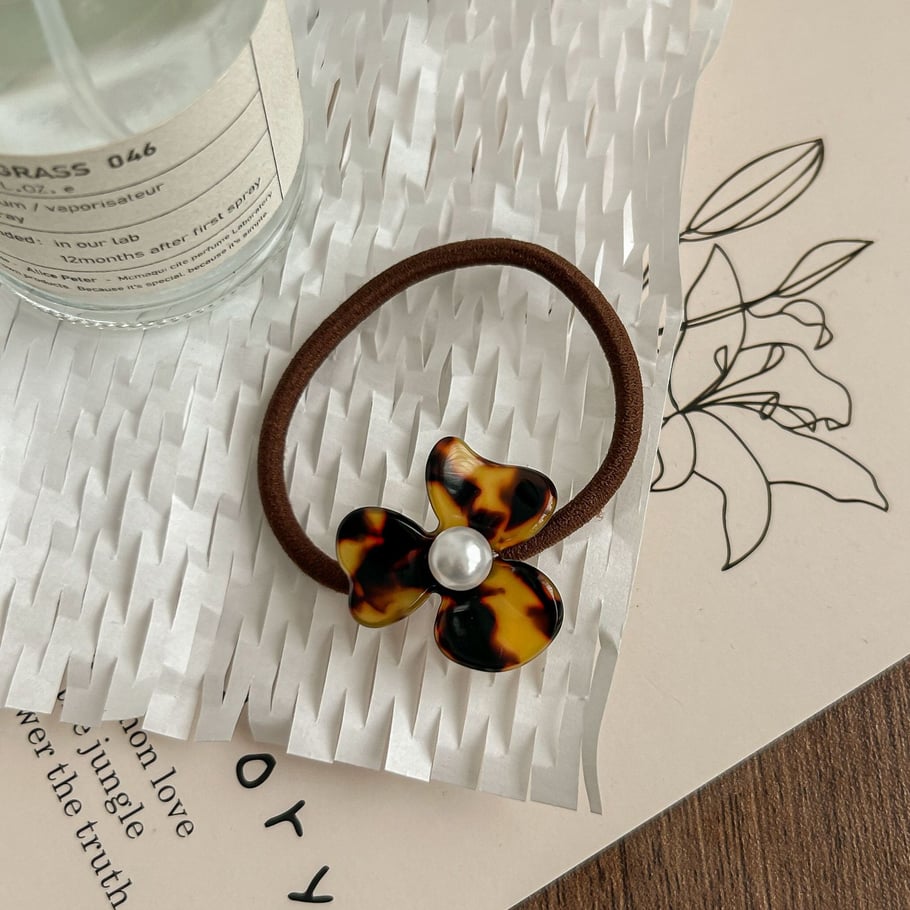 1 Stück Simple Series Retro Flower Gradient Color Acetat Damen Haargummis 