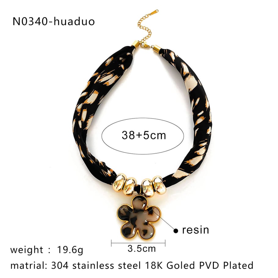 Collier pendentif en résine en forme de cœur et de fleur, 1 pièce Image2
