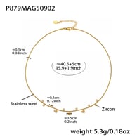 P879-Golden zircon necklace 40+5cm 