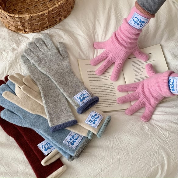 1 paio di eleganti guanti da donna in poliestere di colore misto 2