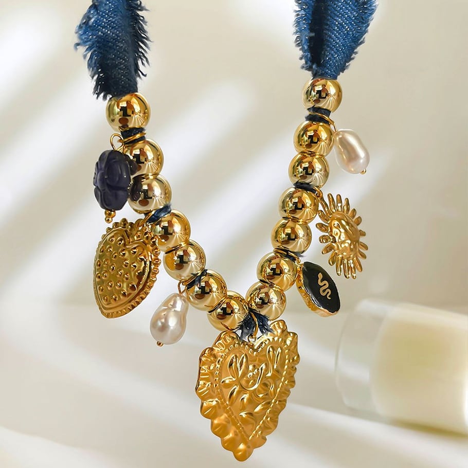 1 Piece Heart Gold Color Pendant Necklace Picture5