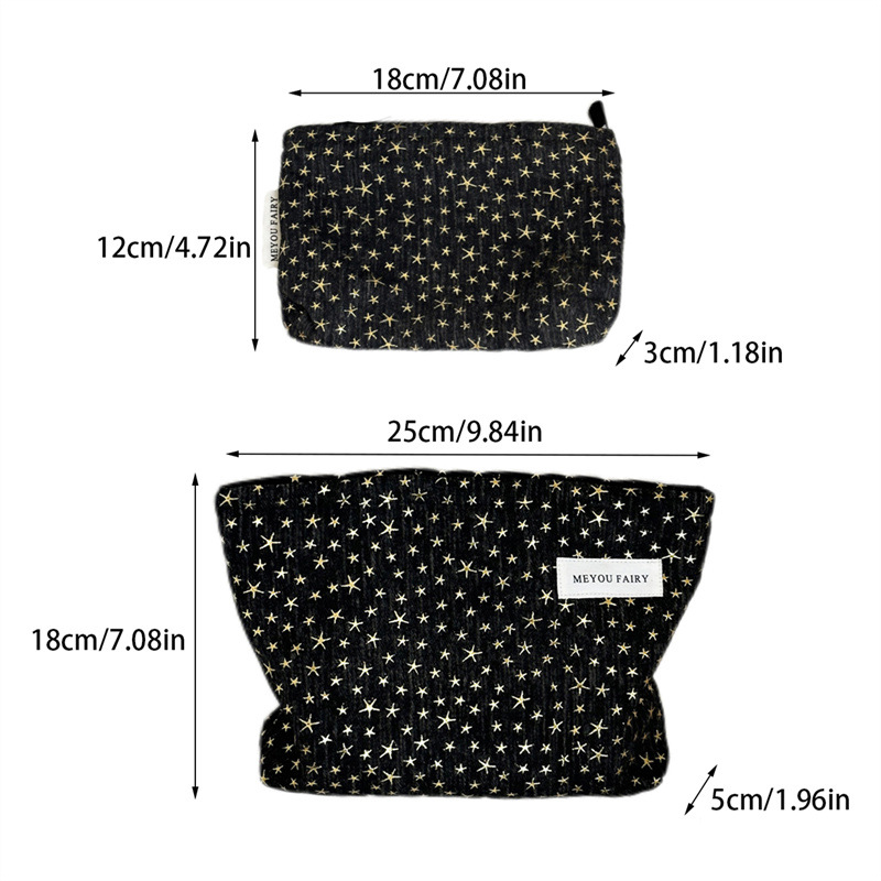 Bolsas de maquillaje para mujer de 1 pieza, serie simple, estilo casual con estrellas Imagen4