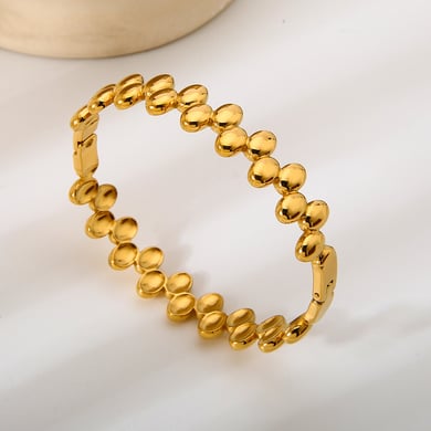 1 Piece  Daily Patchwork Stainless Steel  Gold Color  Women's Bangles h5 Picture2
