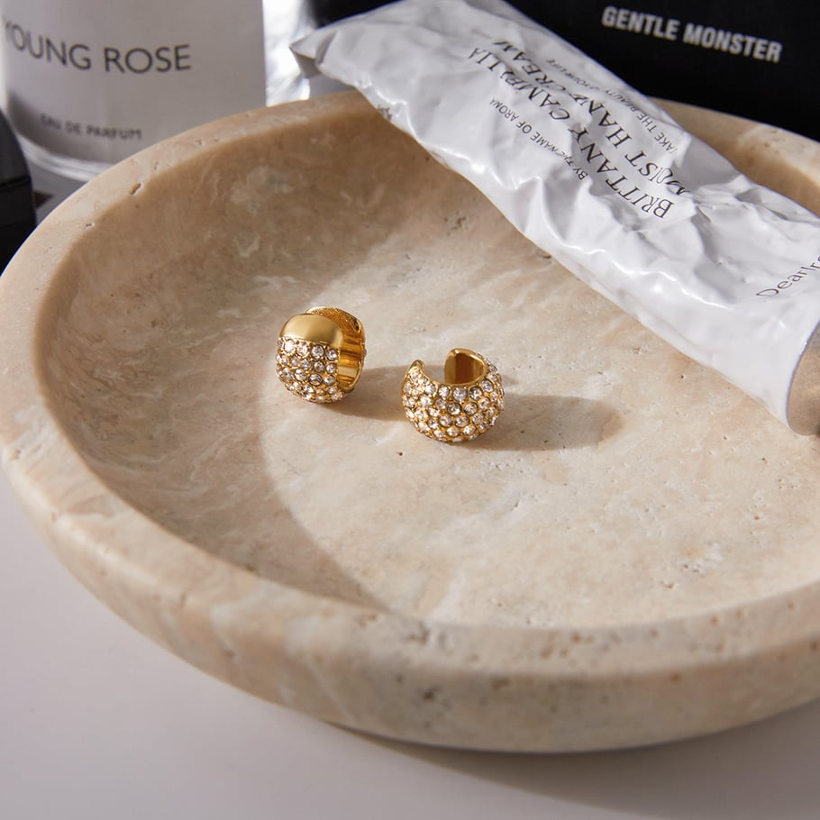 1 pieza versátil de acero inoxidable color dorado con circonitas para mujer h5Imagen5