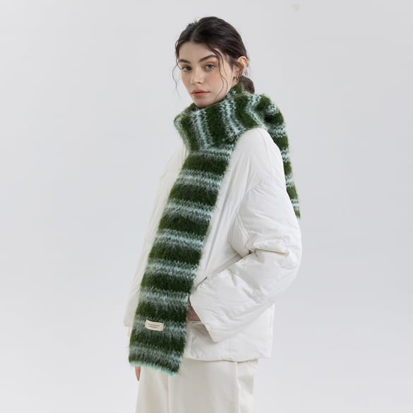 1 Stück charmante Streifen Polyester Damen Winterschals 2