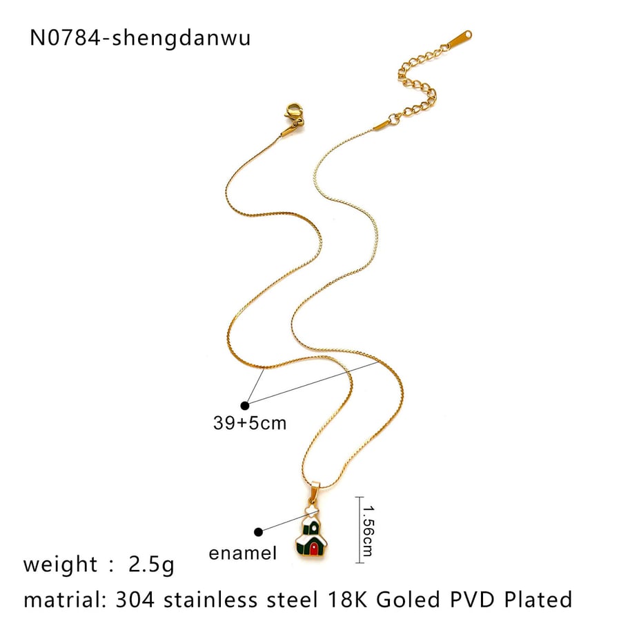 Collier pendentif de Noël en acier inoxydable 1 pièce Image2