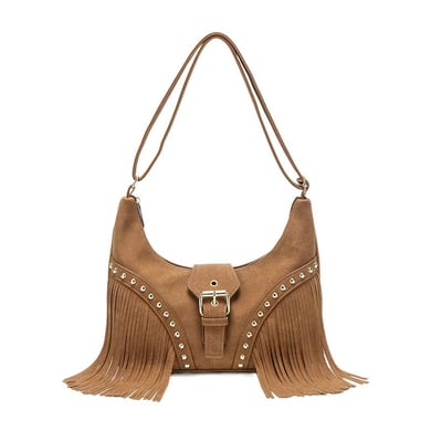 Borsa a tracolla da donna con nappa retrò, serie semplice, 1 pezzo h5 Immagine2