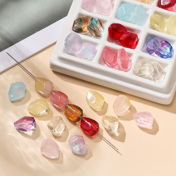 1 Piece Transparent DIY Irregular Shape Glass Jewelry Beads 2