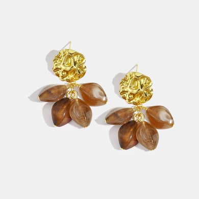 1 par de pendientes colgantes con cuentas de resina retro h5 