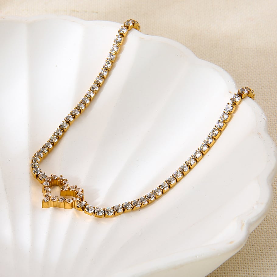 1 Piece  Sweet Heart Stainless Steel  Gold Color  Women's Chain Bracelets Picture4