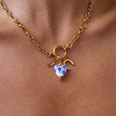 1 pezzo squisito cuore sole in acciaio inossidabile color oro perla collana pendente da donna h5 Immagine5