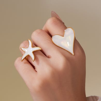 Elegant Shell Heart Stainless Steel Gold Color Women's Jewelry Sets h5 Picture4