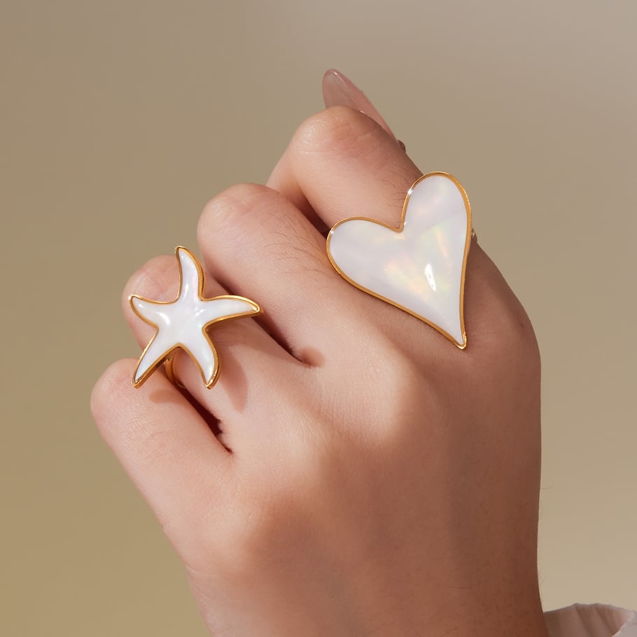 Elegant Shell Heart Stainless Steel Gold Color Women's Jewelry Sets Picture4