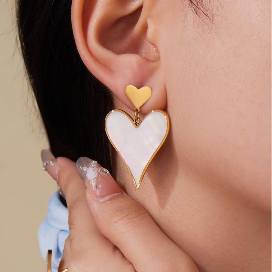 Elegant Shell Heart Stainless Steel Gold Color Women's Jewelry Sets Picture6