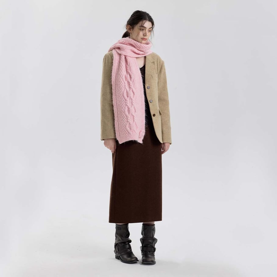 1 écharpe d&#39;hiver en polyester à fleurs magnifiques pour femme Image4