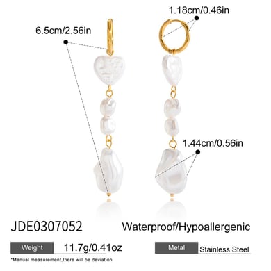 1 paio di eleganti orecchini pendenti da donna in acciaio inossidabile color oro h5 Immagine2
