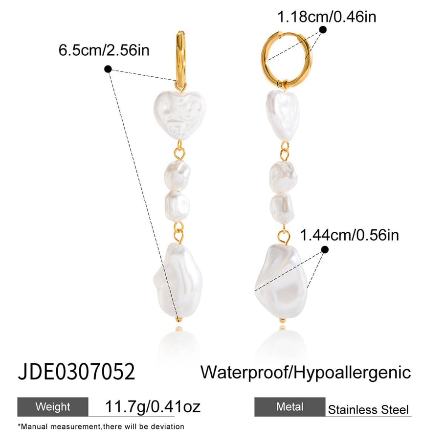 1 paio di eleganti orecchini pendenti da donna in acciaio inossidabile color oro Immagine2