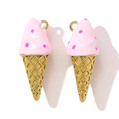 Pendentif pour femme en acier inoxydable couleur or, 1 pièce, motif sucré h5 