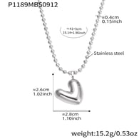 P1189-Steel Steel Bead Love Necklace 41+5cm Picture2