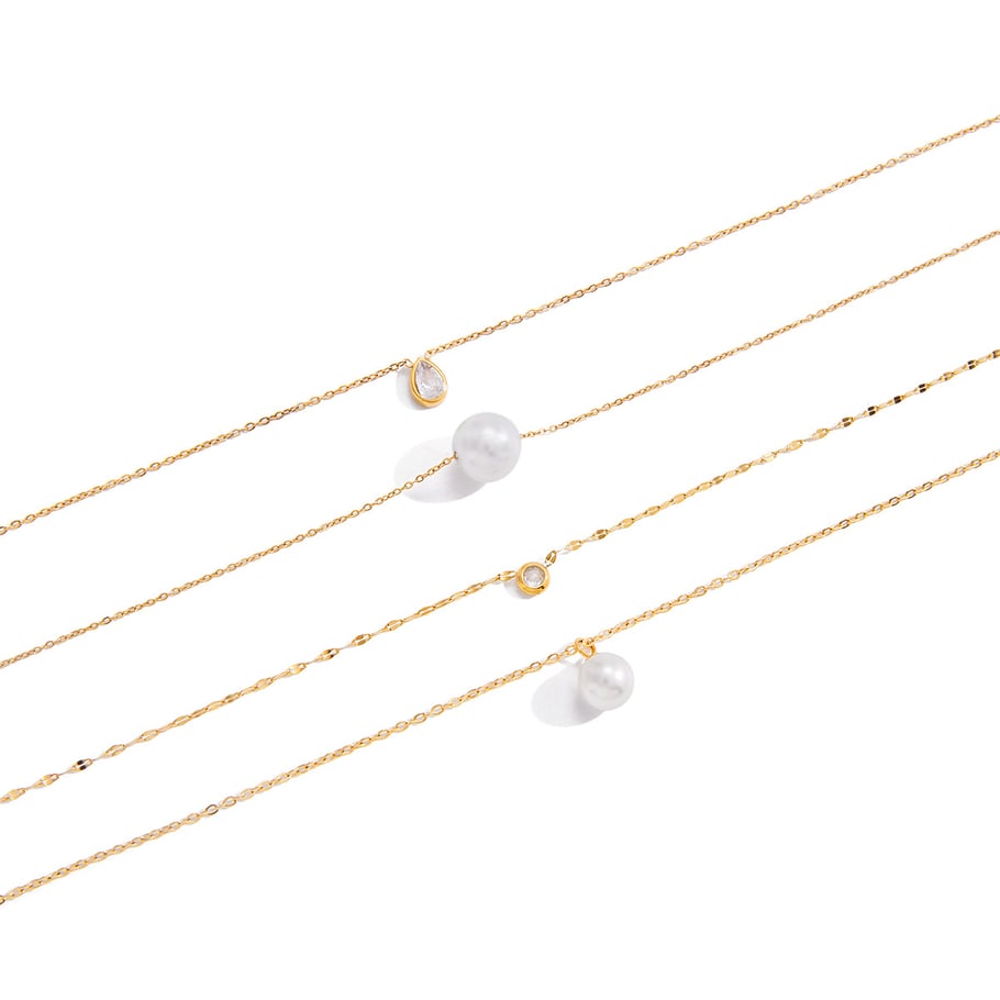 1 Piece Elegant Bead Stainless Steel Gold Color Women's Pendant Necklaces Picture6