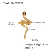 TXA412-Black Eyed Snake Zircon Ring-Size 7 Picture3