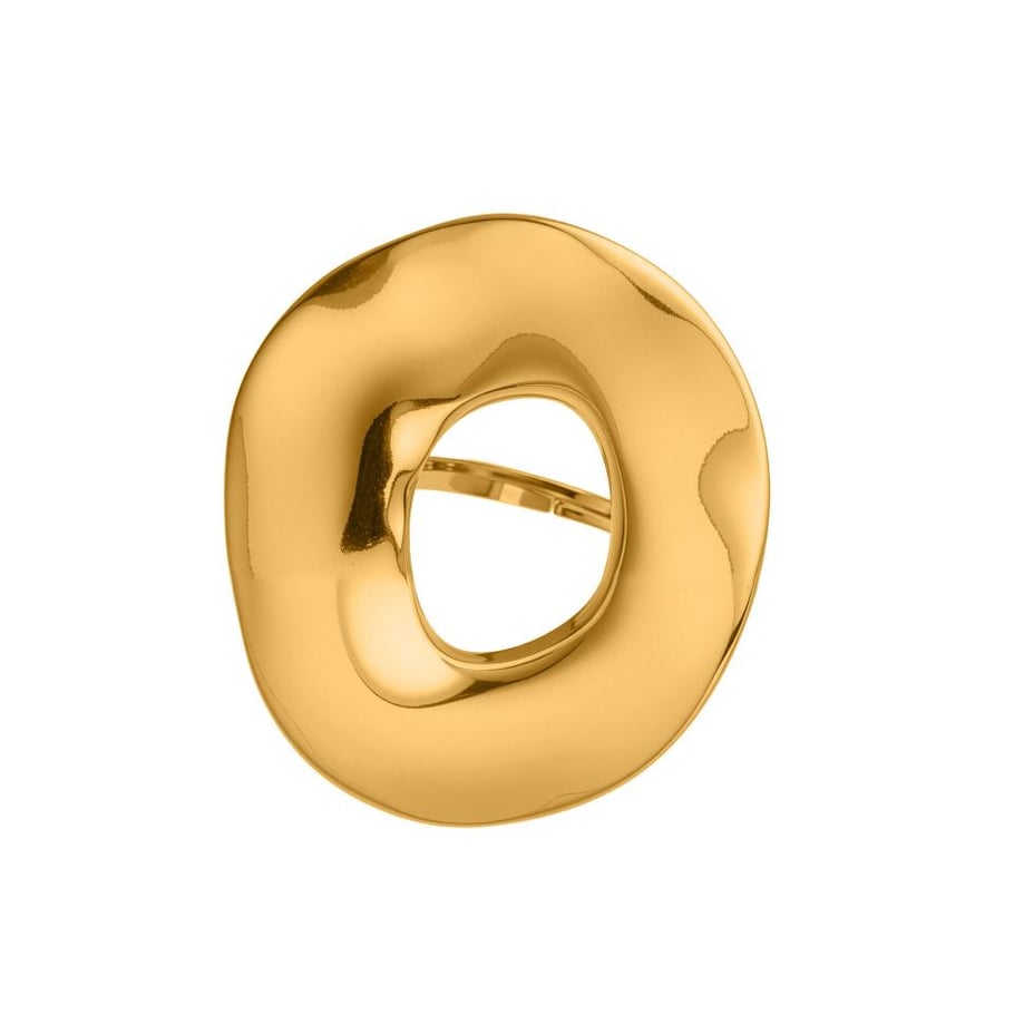 1 Piece Exaggerated Irregular Circle Stainless Steel Gold Color Statement Rings