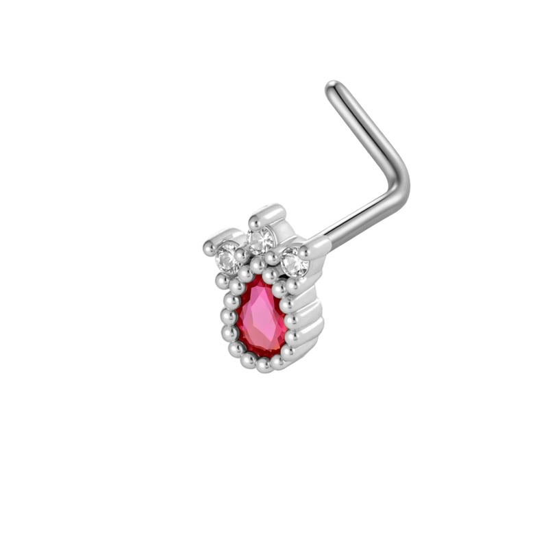 1 Piece Flower Copper Gold Color Zircon Nose Stud 