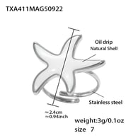 TXA411-Steel Starfish Ring-Size 7 Picture4