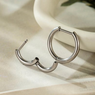 1 stuk minimalistische ringvormige titaniumlegering damesoorbellen h5 Afbeelding3