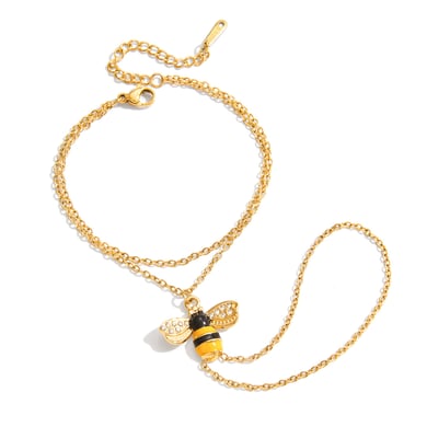 Romantic Natural Bee Stainless Steel Gold Color Women's Jewelry Sets h5 
