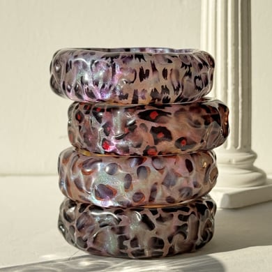 1 Piece Retro Leopard Print Resin Bangle h5 Picture4