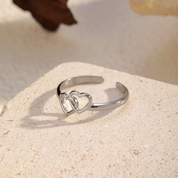 1 Piece Heart Stainless Steel Minimalist Ring