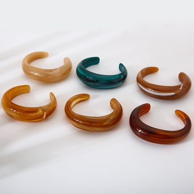 1 Piece Classic Series Simple Gradient Color Resin Women's Bangles h5 Picture2