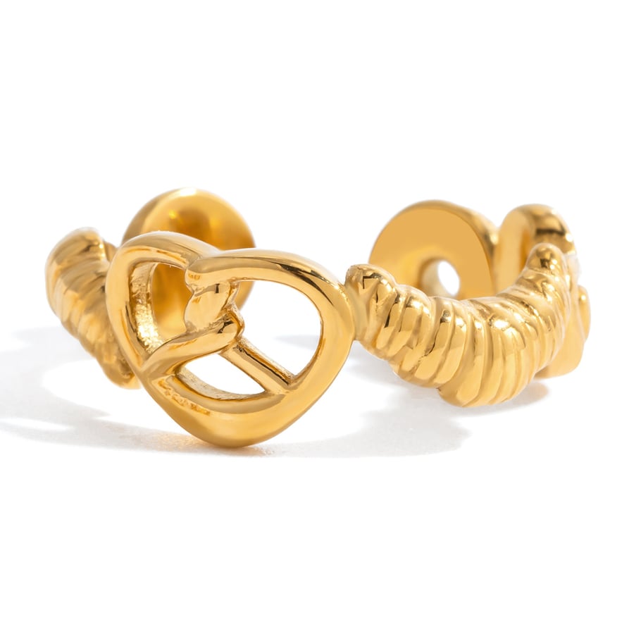 1 Stück gestaltbare Croissant-Statement-Ringe aus Edelstahl in Goldfarbe 