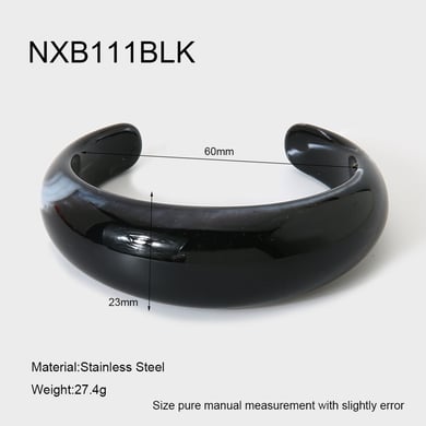 1 Piece Simple Series Retro Gradient Color Resin Women's Cuff Bracelets h5 