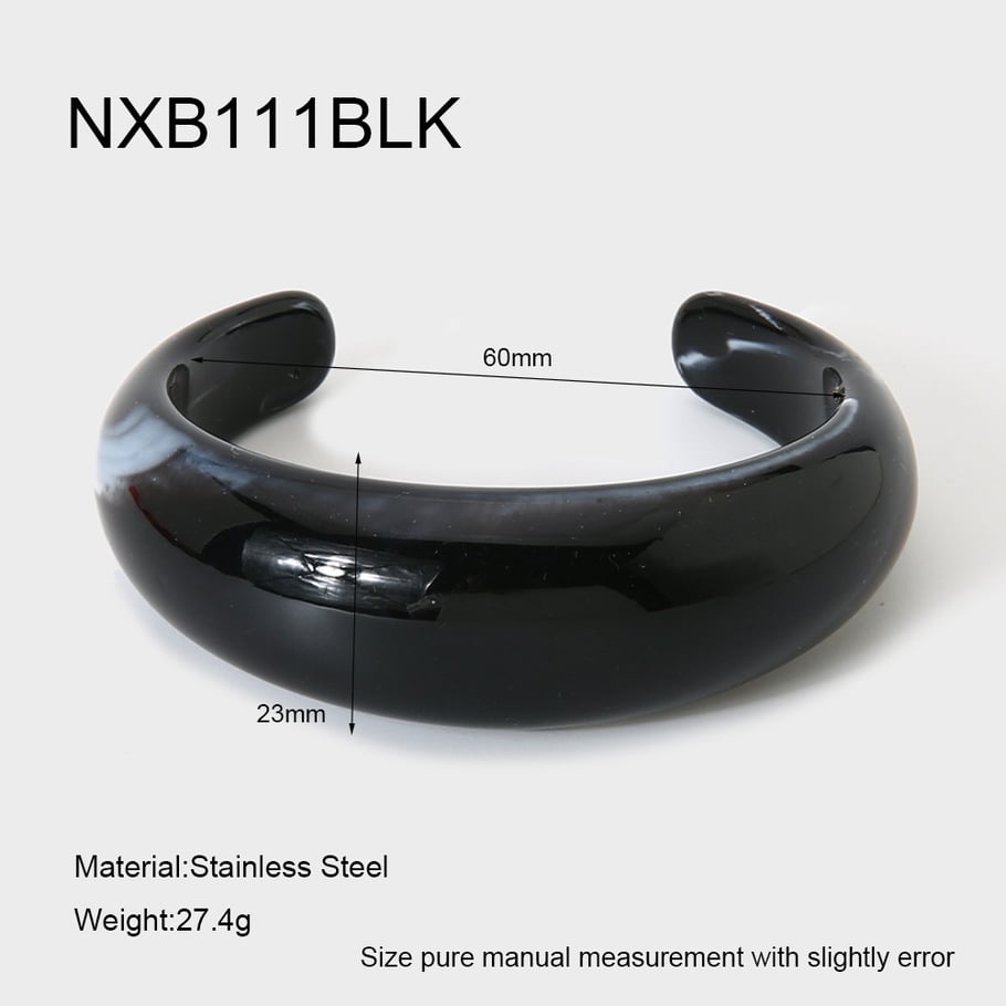1 Piece Simple Series Retro Gradient Color Resin Women's Cuff Bracelets 