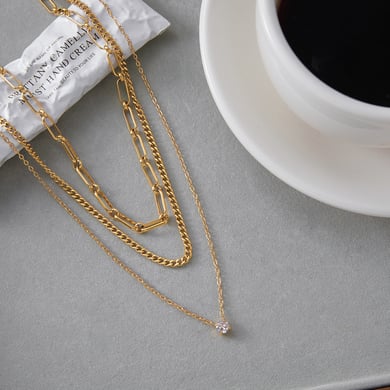 1 Piece Simple Circle Stainless Steel Gold Color Zircon Women's Layered Necklaces h5 Picture4