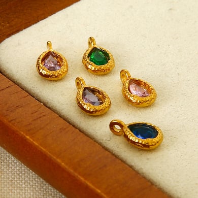 1 Piece Luxurious  Elegant Droplet Stainless Steel  Gold Color Women's Pendants h5 Picture4