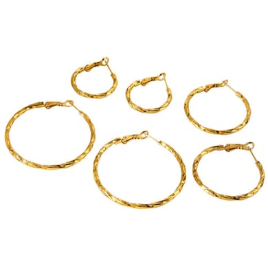 1 Set Simple  Daily Circle Stainless Steel   Gold Color  Women's Earring Sets h5 Picture5