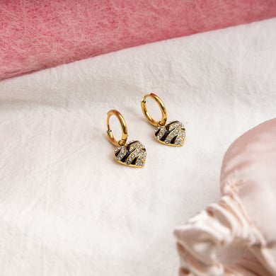 1 paio di orecchini pendenti da donna in acciaio inossidabile color oro con stampa leopardata romantica h5 Immagine7