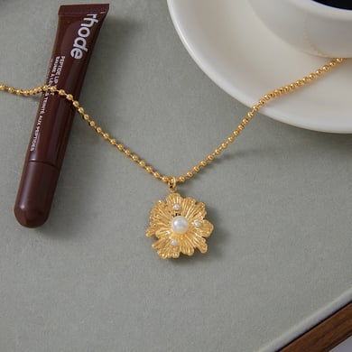 1 Stück süße Blume Edelstahl Gold Farbe Damen Anhänger Halsketten h5 Bild5