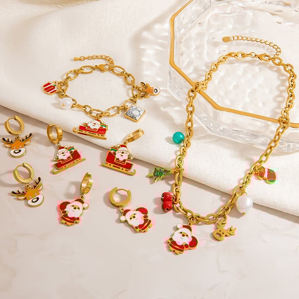 1 Piece Romantic Series Ethnic Christmas Stainless Steel Women's Jewelry Sets 2