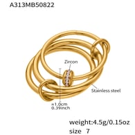 A313-Gold Geometric Multi-layer Ring Picture4