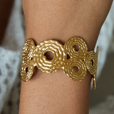 1 pulsera de acero inoxidable color dorado con diseño de paloma brillante para mujer h5 Imagen4
