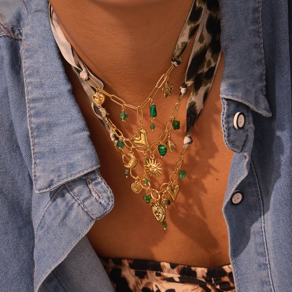 1 Piece Irregular Shape Heart Stainless Steel  Gold Color Women's Pendant Necklaces 2