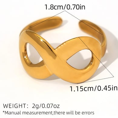 1 Stück lässige Statement-Ringe aus Edelstahl mit unregelmäßiger Form für Damen h5 Bild2