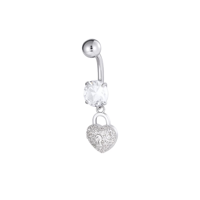 1 Adet Çiçek Kalp Yıldız Bakır Zirkonyum Göbek Piercing 