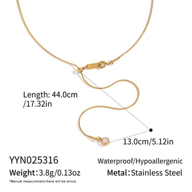 Set di collane in acciaio inossidabile color oro con catena a forma di Y h5 